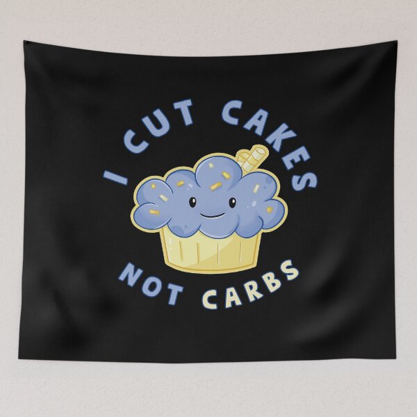 Item preview, I cut Cake not carbs Cupcake Kawaii designed and sold by tinypurpleland.