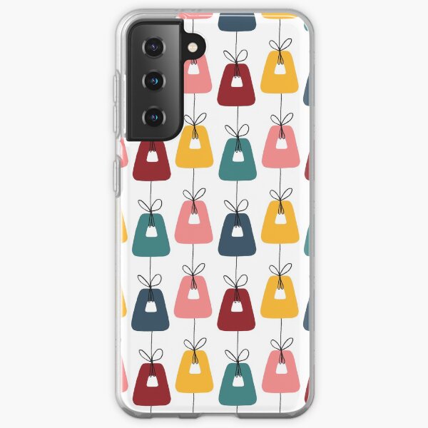 "Dancing Trapezoids" Mid-Century Modern Pink Red Yellow Blue Green Graphic Designer Print Samsung Galaxy Soft Case