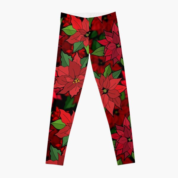 Poinsettia leggings hot sale