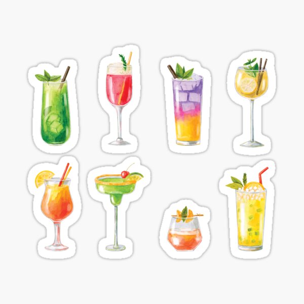 Mini Cocktail Drink Stickers