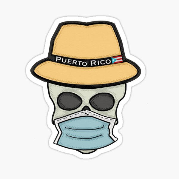 “Puerto Rican Flag Fedora Masked Skull” Sticker by liamaris | Redbubble