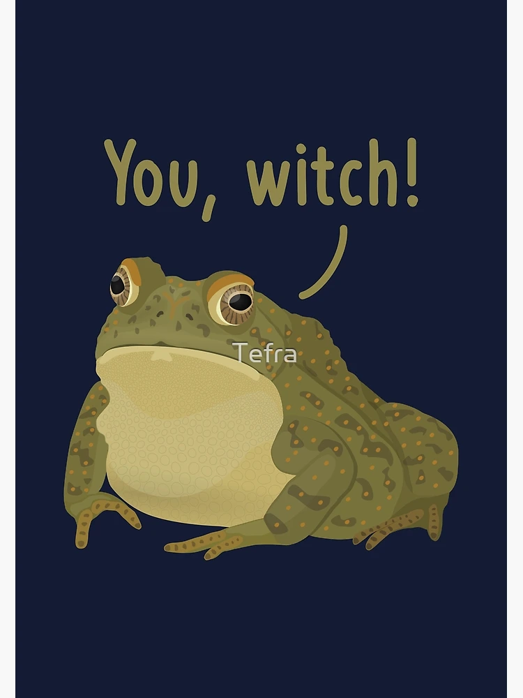 You, witch! Halloween cursed frog toad Postcard for Sale by Tefra