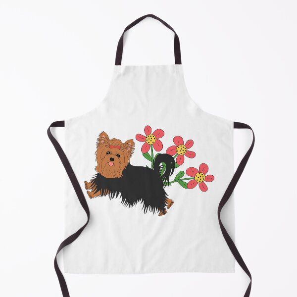 Item preview, Happy Yorkshire Terrier and Flowers designed and sold by Lulupainting.