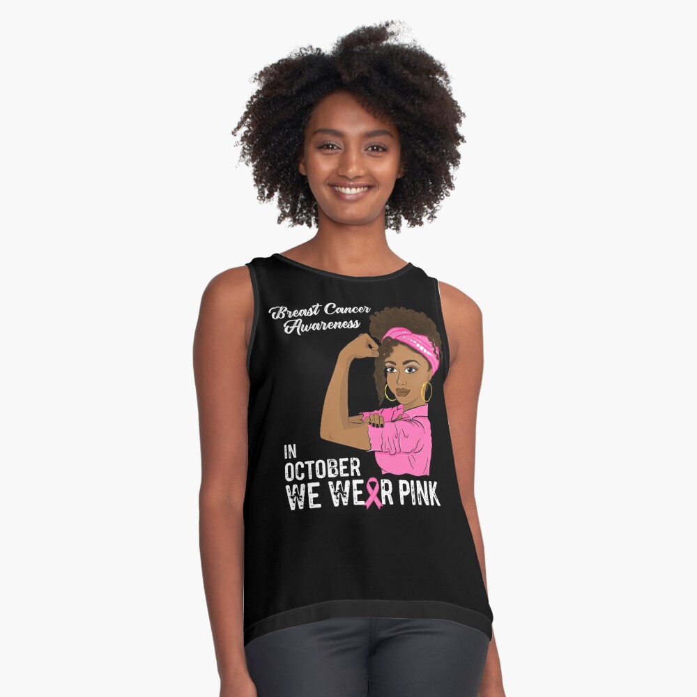 Pink Ribbon Support Breast Cancer Awareness Tank Top for Women Sleeveless  Summer Tshirts On October Wear