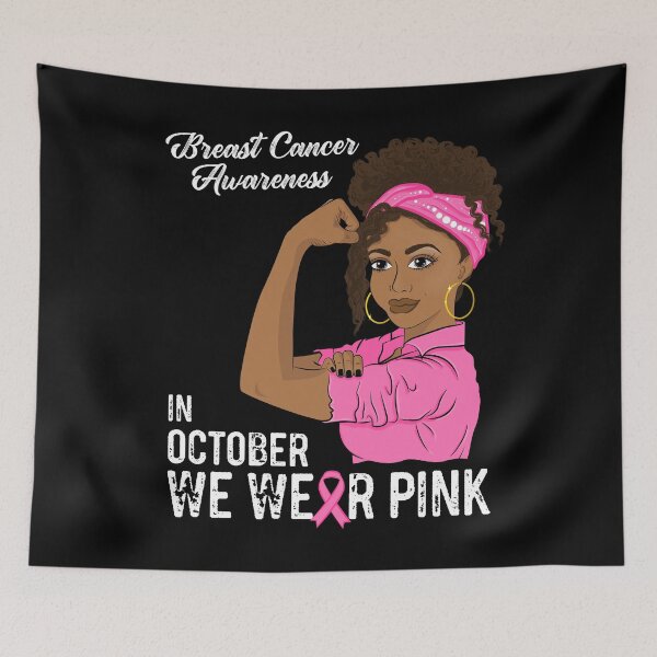 Item preview, In October We Wear Pink Black Girl Breast Cancer Awareness designed and sold by ZNOVANNA.