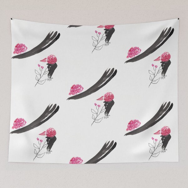 Item preview, Woman face portrait black ink designed and sold by Onyria Art.