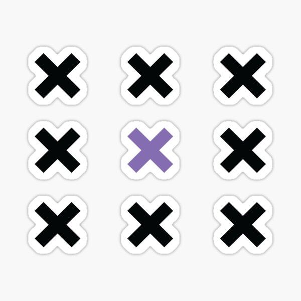 "Black and Purple X Pattern on White" Sticker for Sale by KimVanG