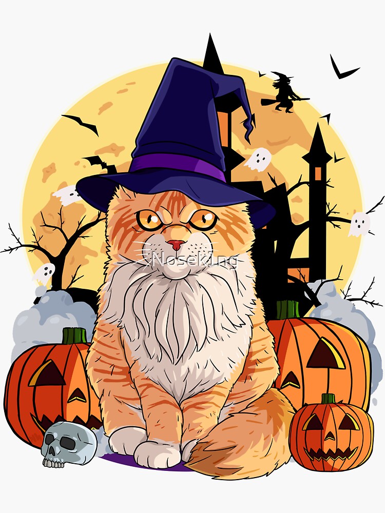 maine-coon-cat-halloween-pumpkin-witch-sticker-by-nosek1ng-redbubble