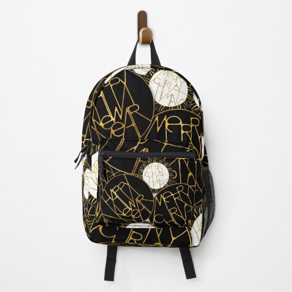 Item preview, Merry Christmas Happy New Year Badges Pattern - Gold Black Holiday Gift designed and sold by © Maya Lavda || wocado.