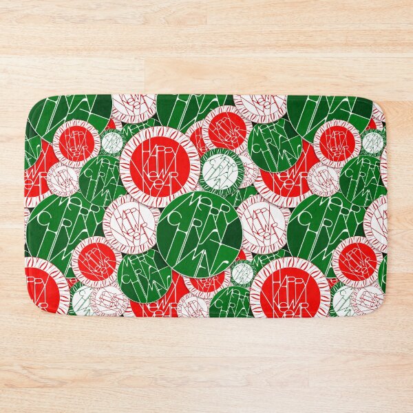 Item preview, Merry Christmas Happy New Year Badges Pattern - Red and Green Holiday Gift designed and sold by © Maya Lavda || wocado.