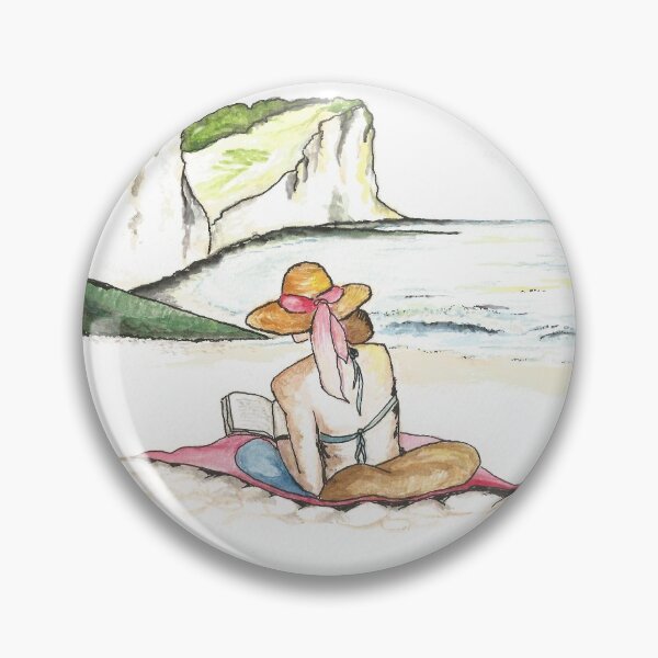 Item preview, Girl reading on the beach of Les Petites-Dalles - Marie d'Orville designed and sold by Marie-d-Orville.