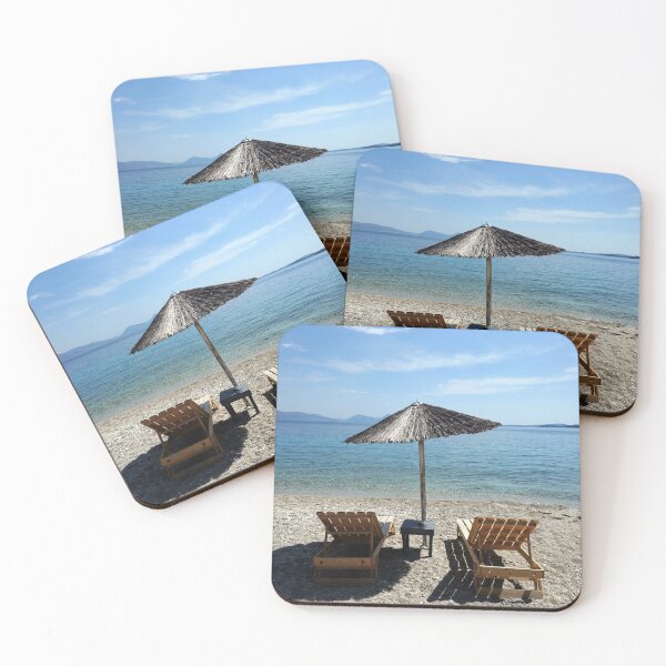Item preview, Beach umbrella and sunbeds, Lefkada designed and sold by paulboizot.