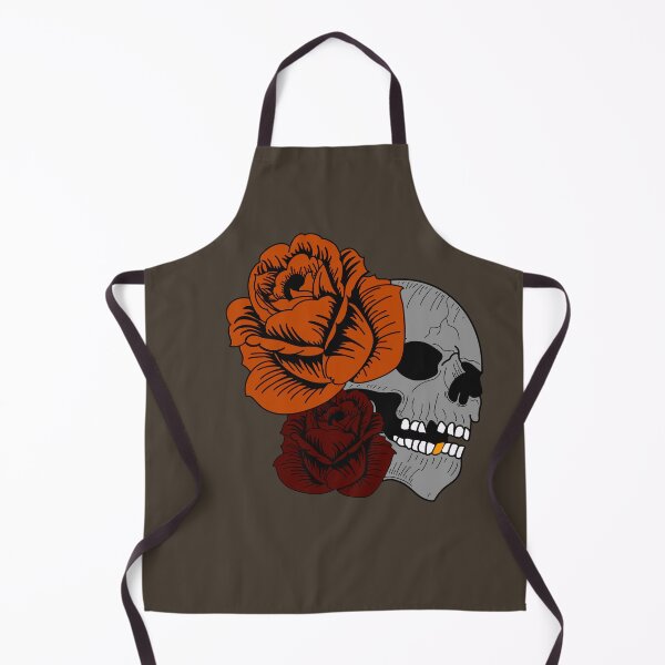 Item preview, Skull and orange and rust roses designed and sold by BV-creas.