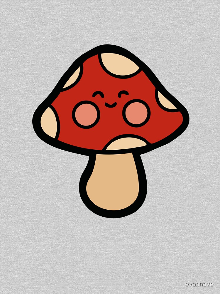 Happy Mushroom Pattern on Orange by evannave
