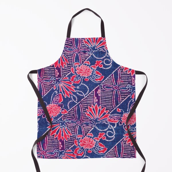 Item preview, ANTIQUE JAPANESE FLOWERS,RED BLUE DIAGONAL STRIPES,ROPES,RIBBONS designed and sold by BulganLumini.