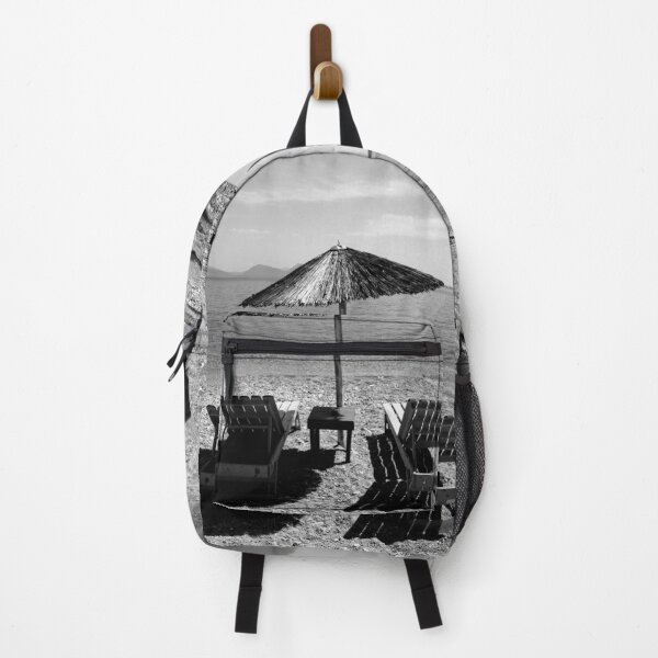 Item preview, Beach umbrella and sunbeds, Lefkada, monochrome designed and sold by paulboizot.