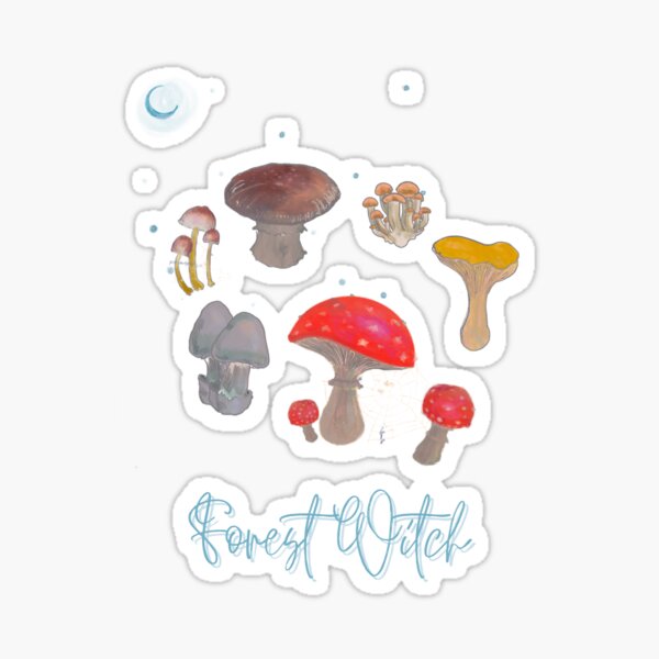 Forest Witch - moonlit mushrooms fairie circle  Sticker