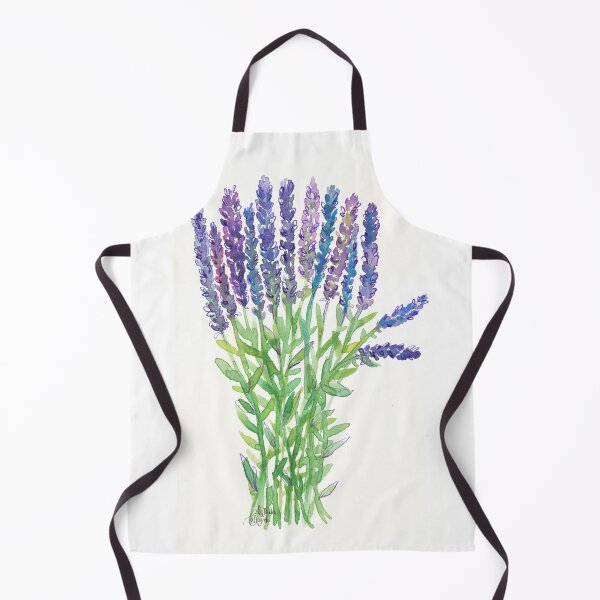 Item preview, Lavender floral watercolor & ink illustration designed and sold by Onyria Art.
