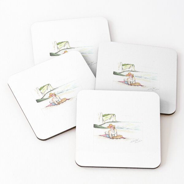 Item preview, Girl reading on the beach of Les Petites-Dalles - Marie d'Orville designed and sold by Marie-d-Orville.