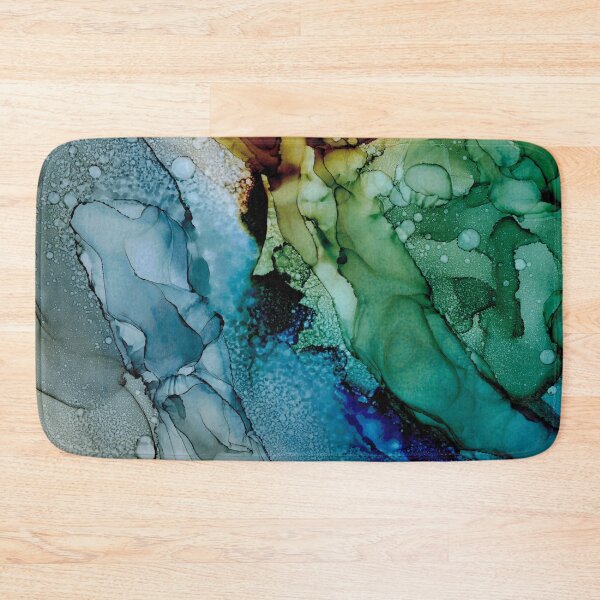 Item preview, Brown Blue Green Abstact: Original Alcohol Ink painting by Herzart designed and sold by herzart.