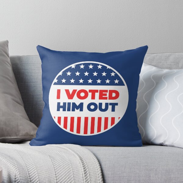 I Voted - Blue Circle Throw Pillow