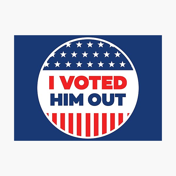 I Voted - Blue Circle Photographic Print