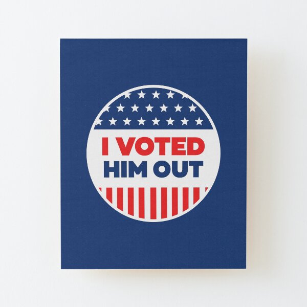 I Voted - Blue Circle Wood Mounted Print