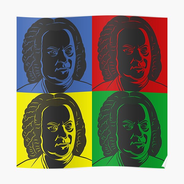Johann Sebastian Bach in Warhol style Poster