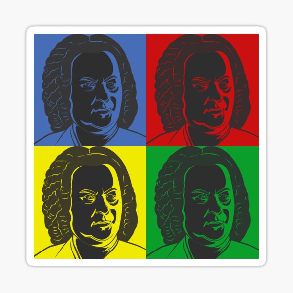 Johann Sebastian Bach im Warhol Style Sticker