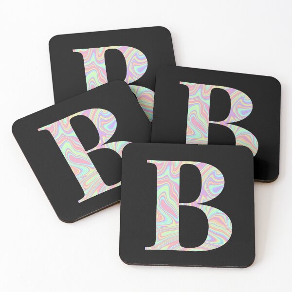 Item preview, Letter B Holographic Liquid Marble Effect Rainbow Alphabet designed and sold by Sour Soul.