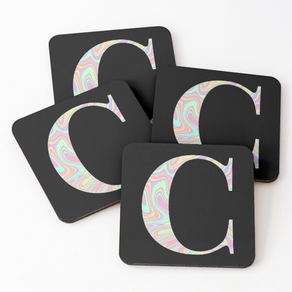 Item preview, Letter C Holographic Liquid Marble Effect Rainbow Alphabet designed and sold by Sour Soul.