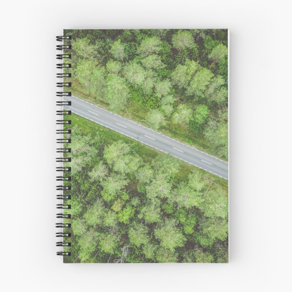 Item preview, Empty road going diagonally through the forest top down aerial view designed and sold by Lukasz Szczepanski.
