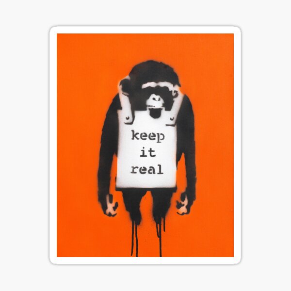 Item preview, BANKSY Monkey - keep It Real - Orange designed and sold by WE-ARE-BANKSY.