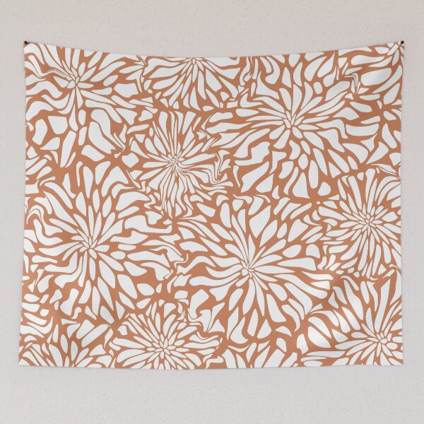 Item preview, Floral Waves, Terracotta, Floral Prints designed and sold by meggydesigns.