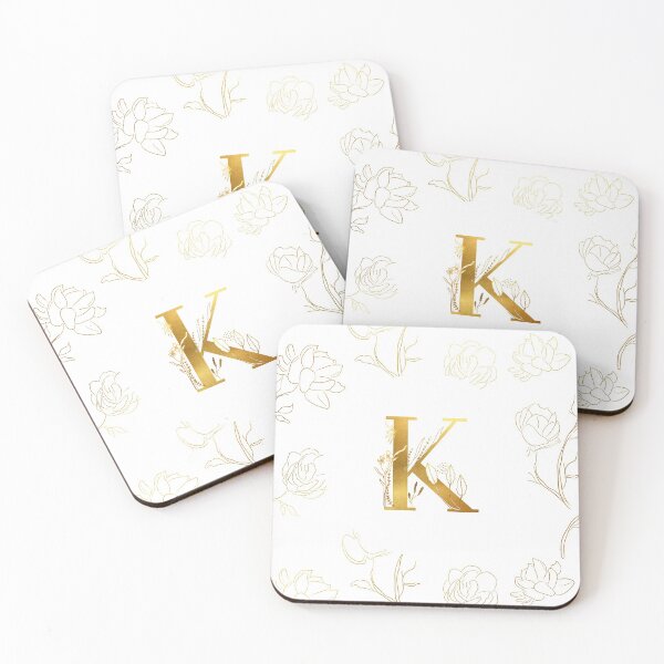 Item preview, Gold floral K Initial designed and sold by Parydish.
