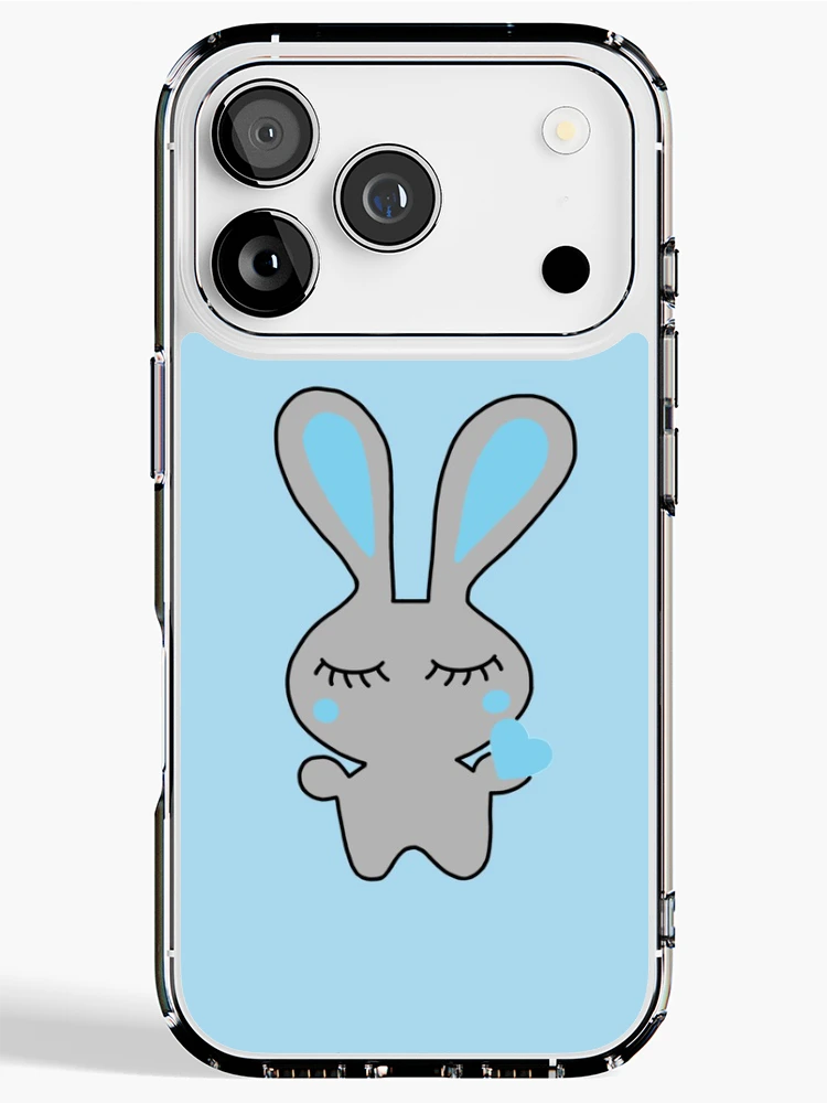 Thumbnail 1 of 5, iPhone Case, Gray / Celeste Rabbit designed and sold by sofiponzi.