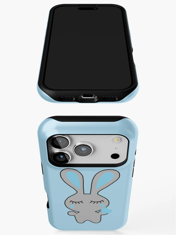 Thumbnail 3 of 4, iPhone Case, Gray / Celeste Rabbit designed and sold by sofiponzi.