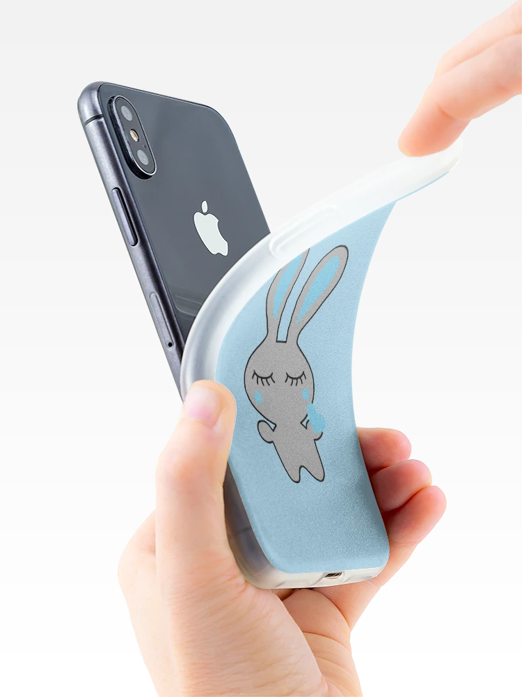 Thumbnail 4 of 5, iPhone Case, Gray / Celeste Rabbit designed and sold by sofiponzi.