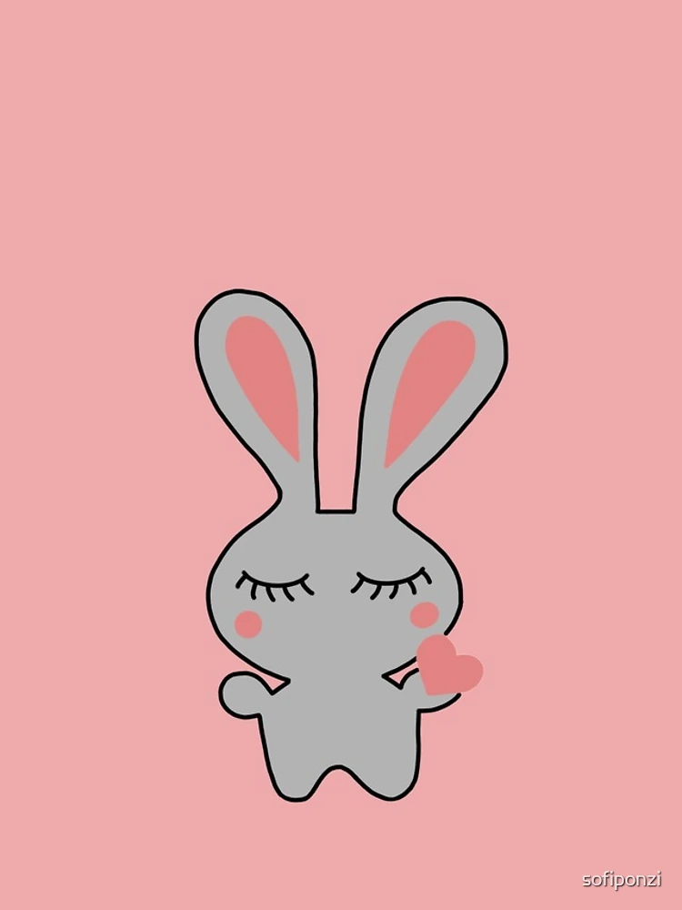 Thumbnail 4 of 4, iPhone Case, Gray / Pink Rabbit designed and sold by sofiponzi.