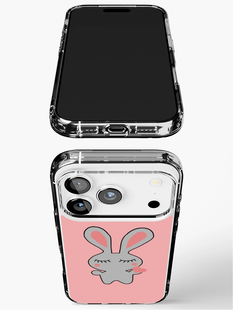 Thumbnail 3 of 5, iPhone Case, Gray / Pink Rabbit designed and sold by sofiponzi.