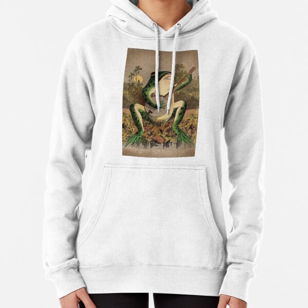 Frog playing the Banjo design Pullover Hoodie