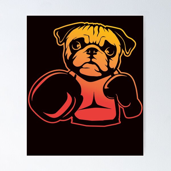 Pug boxer Sticker for Sale by NIKITA KORENKOV NikKor