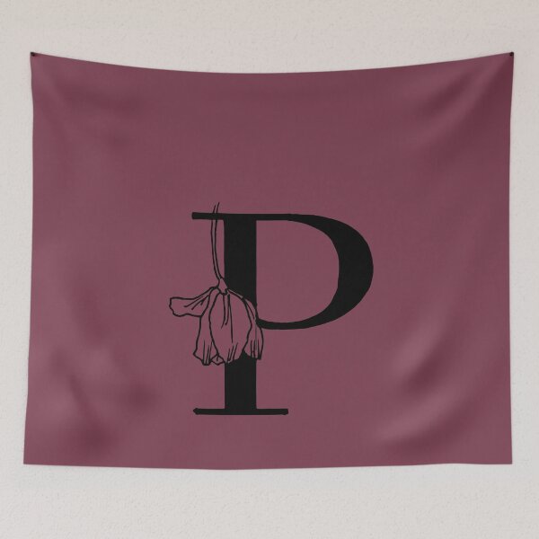 Item preview, P Botanical Capital Letter Monogram  designed and sold by ZainabStudio.