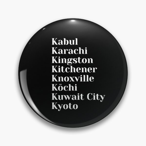 Item preview, Cities start with the letter, K designed and sold by Art With Impact – Statement Art & Apparel for Deep Thinkers.