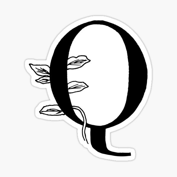 Item preview, Q Botanical Capital Letter Monogram  designed and sold by ZainabStudio.