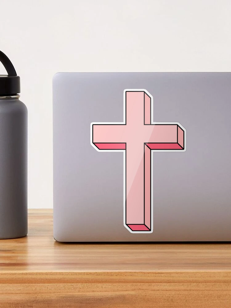 Cross Sticker, Holographic Christian Sticker, Christian Hydroflask