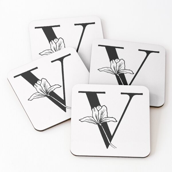 Item preview, V Botanical Capital Letter Monogram  designed and sold by ZainabStudio.