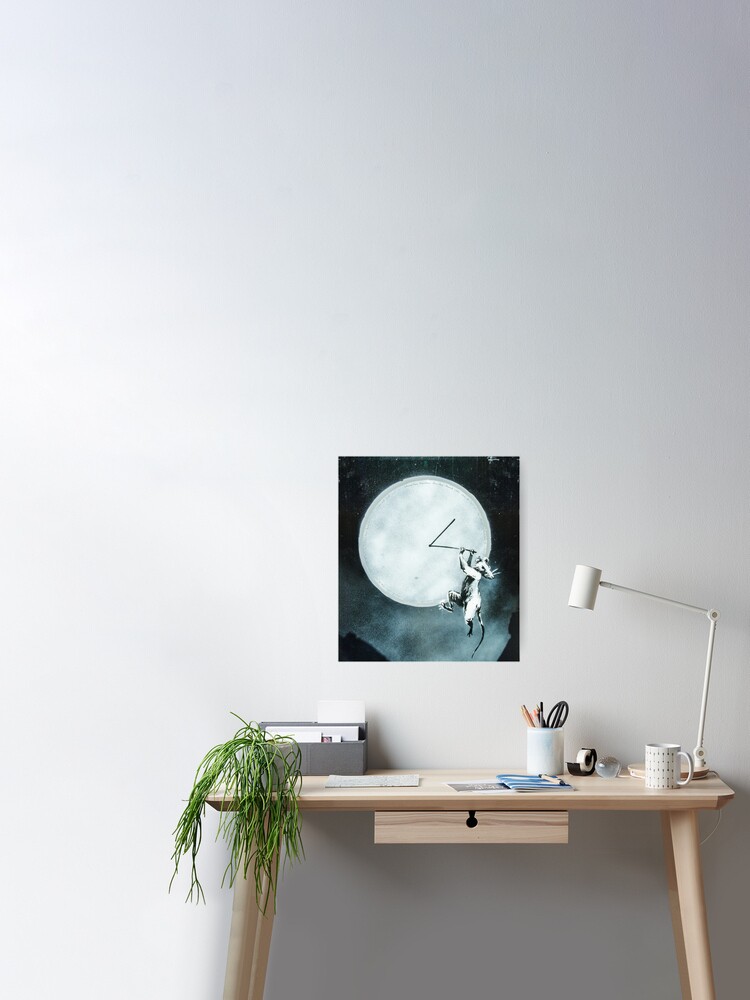 BANKSY Rat Hanging On Moon Clock - Spray Paint Piece Poster for Sale by  WE-ARE-BANKSY