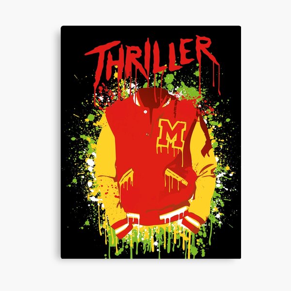 THRILLER VARSITY JACKET halloween paint splatter (Michael Jackson) Canvas Print