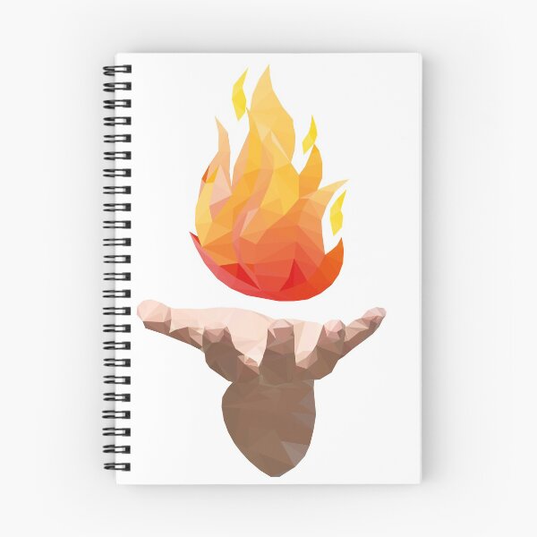 Item preview, Geometric hand holding fire designed and sold by LeatherBound.